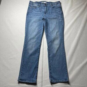 Levi's Womens Blue Denim Mid Rise Totally Shaping Comfy Straight Jeans Sz 32x30